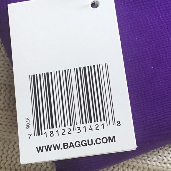 NWT Baggu Purple Solid color Standard Size Reusable Bag tote purse - Picture 5 of 7